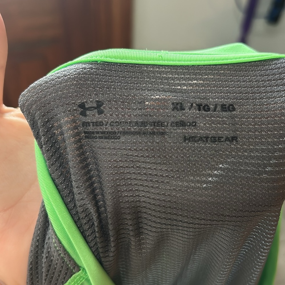 [Under Armour] Bright Green/Gray Athletic Shirt - Size XL - Picture 5 of 5